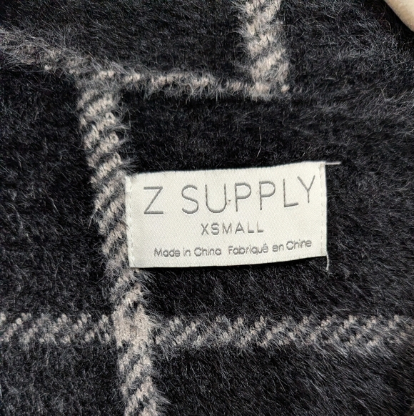 Z Supply Black White Plaid Tucker Shirt Jacket Relaxed Fit Size XS - Picture 7 of 15